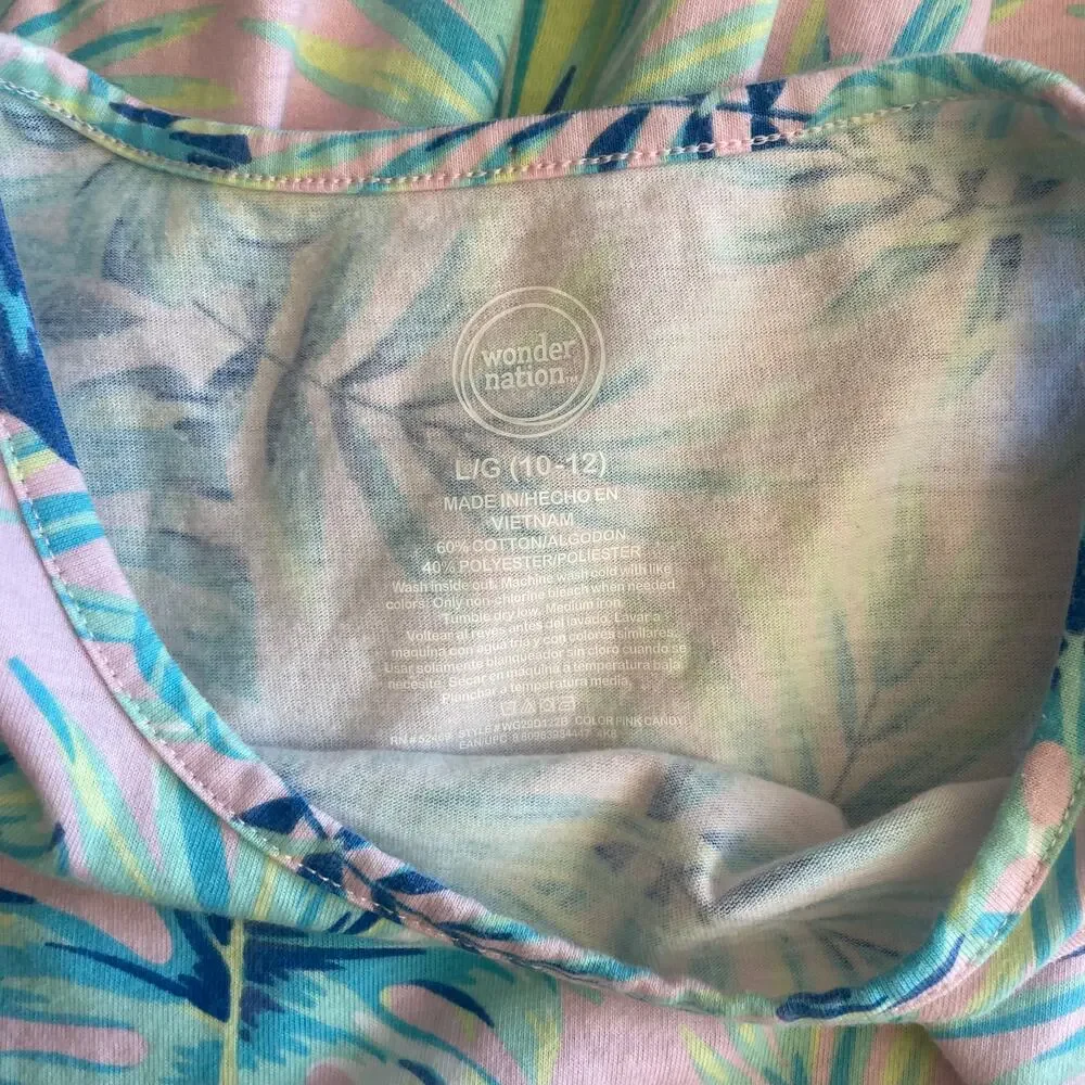 Wonder Nation Girl's Sz L (10-12 ) Pastel Floral Print Dress